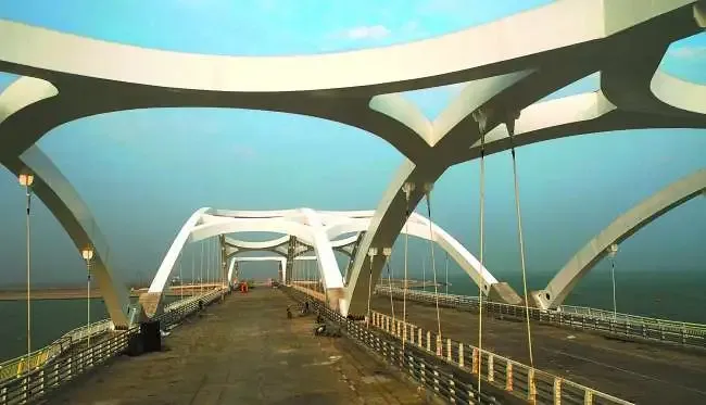 新津河大桥,外砂河大桥完成钢拱施工-汕头新房网-房天下